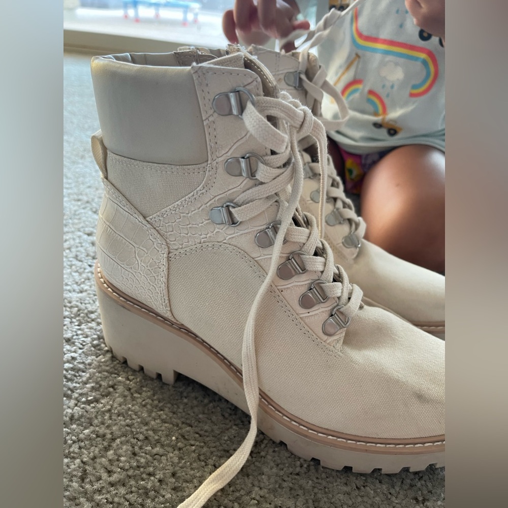 Dolce Vita Cream Ankle Boots